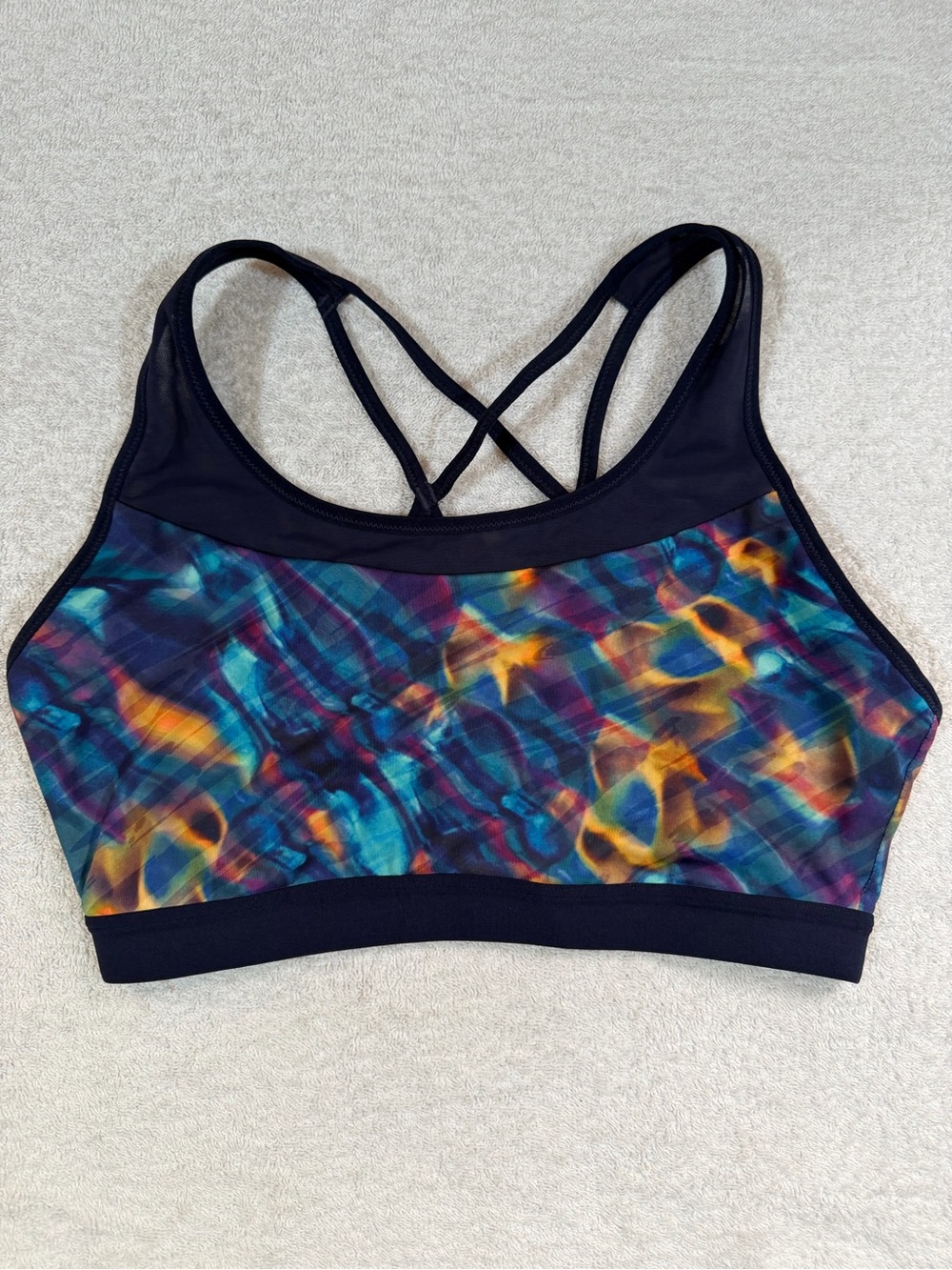 CALIA Carrie Underwood Energize Power Mesh Inset Strappy Sports Bra WAX37301PRT